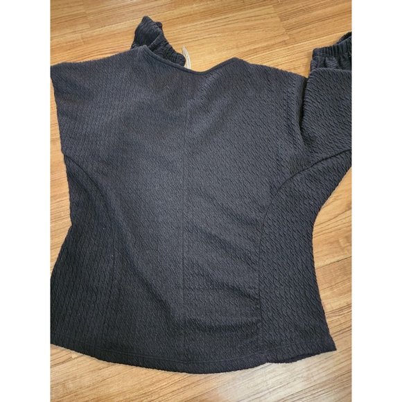 Anthropologie Blouse Top Shirt Solid Black Textured Womens Size Small - Picture 3 of 3